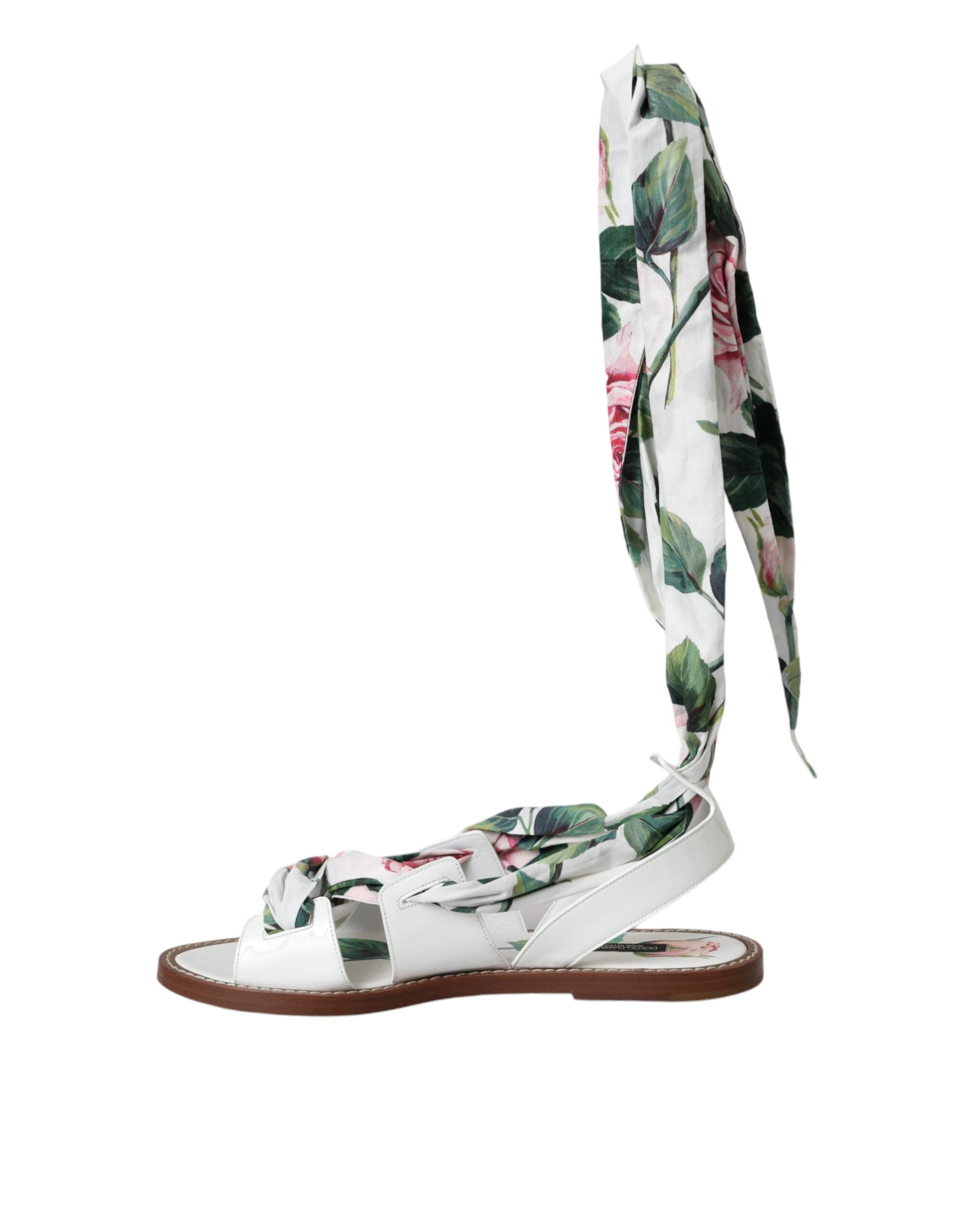 Multicolor Floral Print Ankle Wrap Sandals Shoes - ventzia