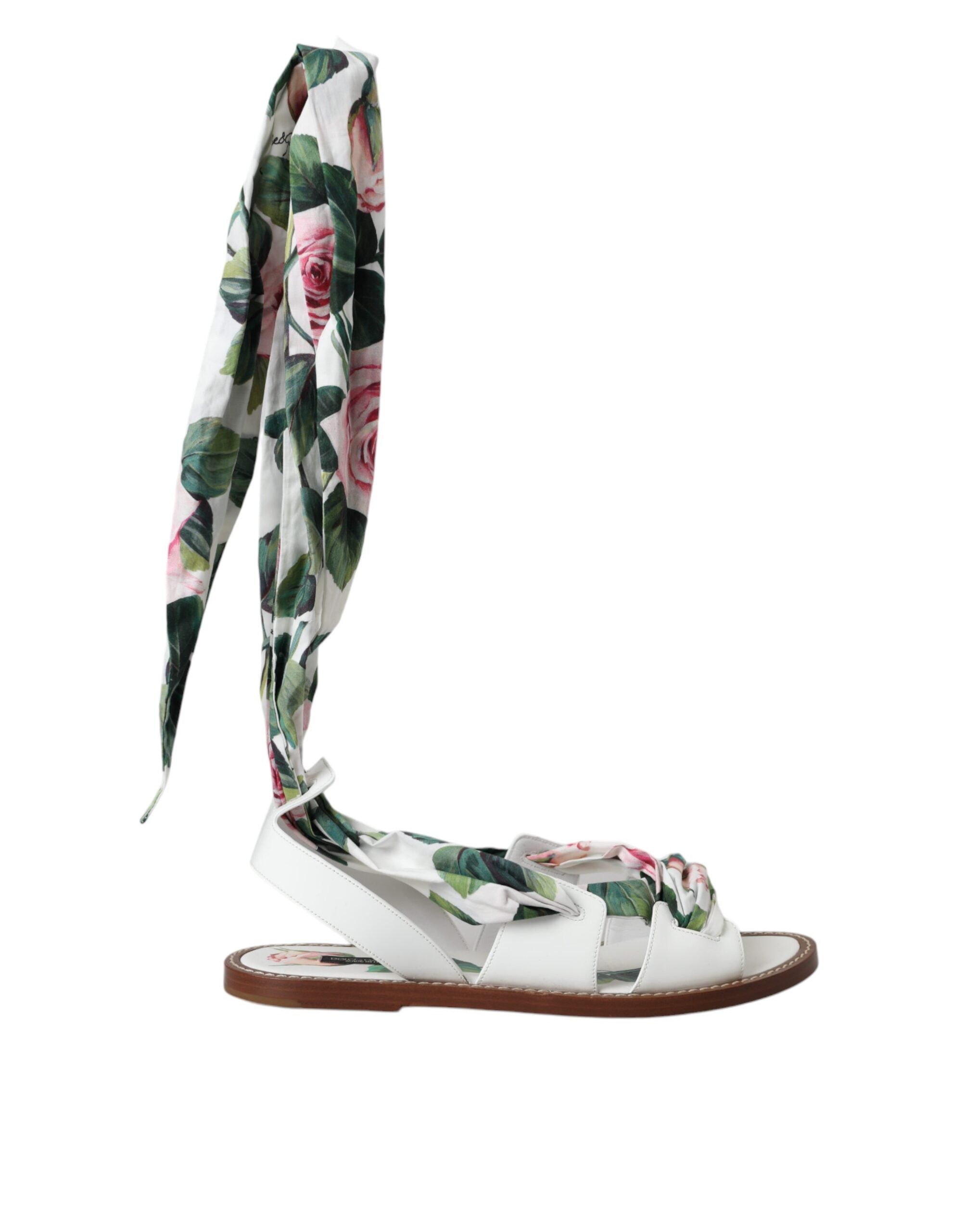 Multicolor Floral Print Ankle Wrap Sandals Shoes - ventzia