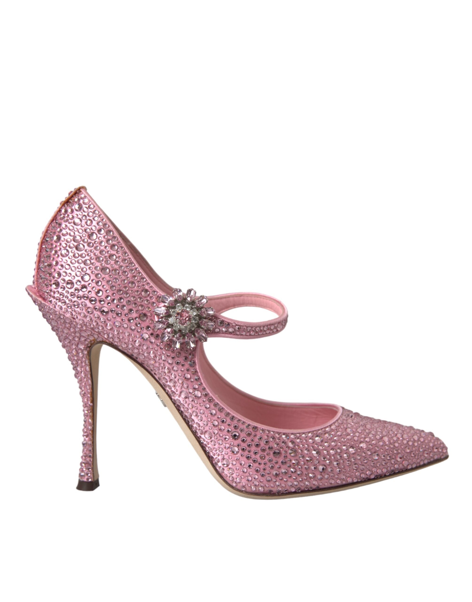 Pink Strass Crystal Heels Pumps Shoes - ventzia