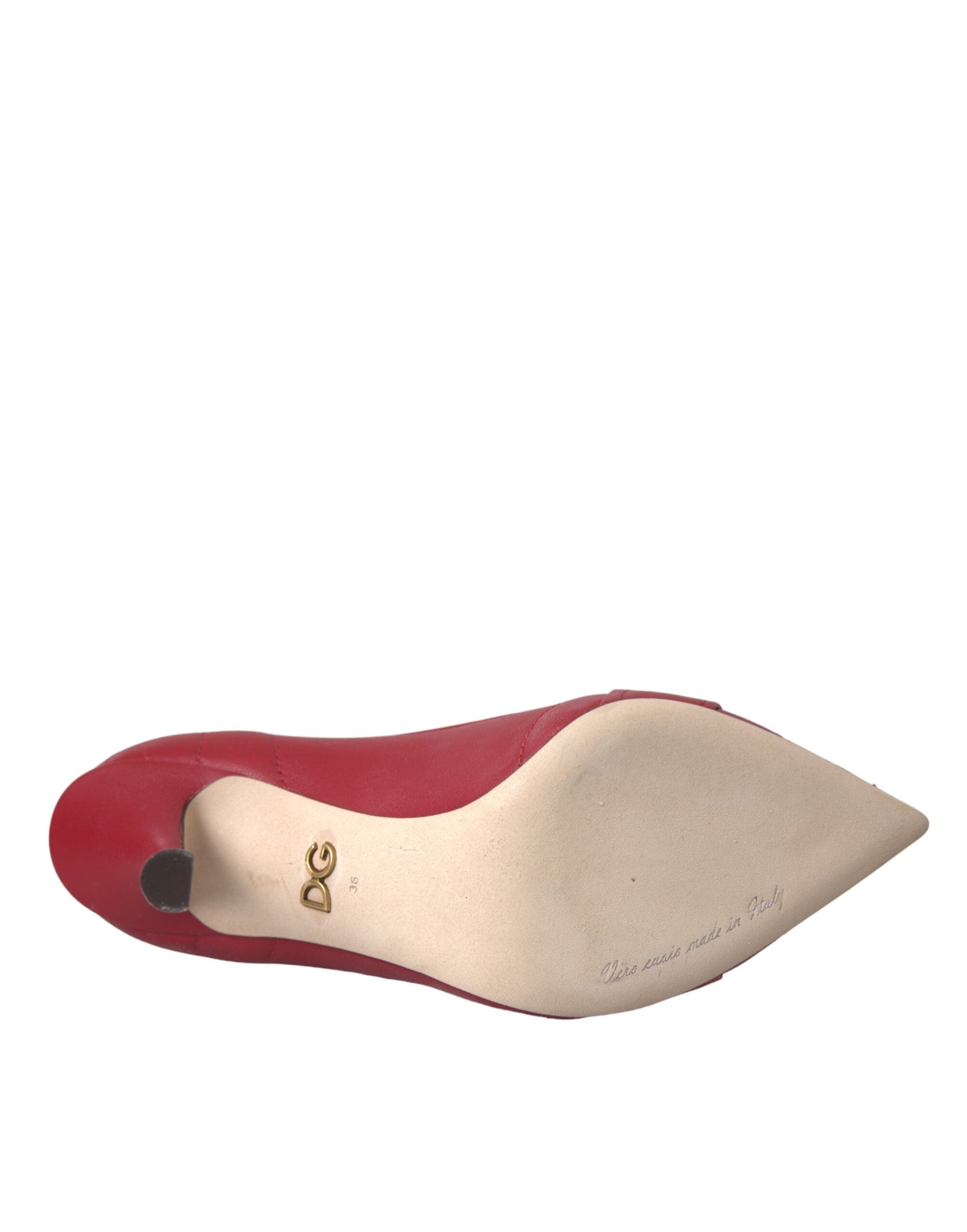 Red Devotion Leather Heels Pumps Shoes - ventzia