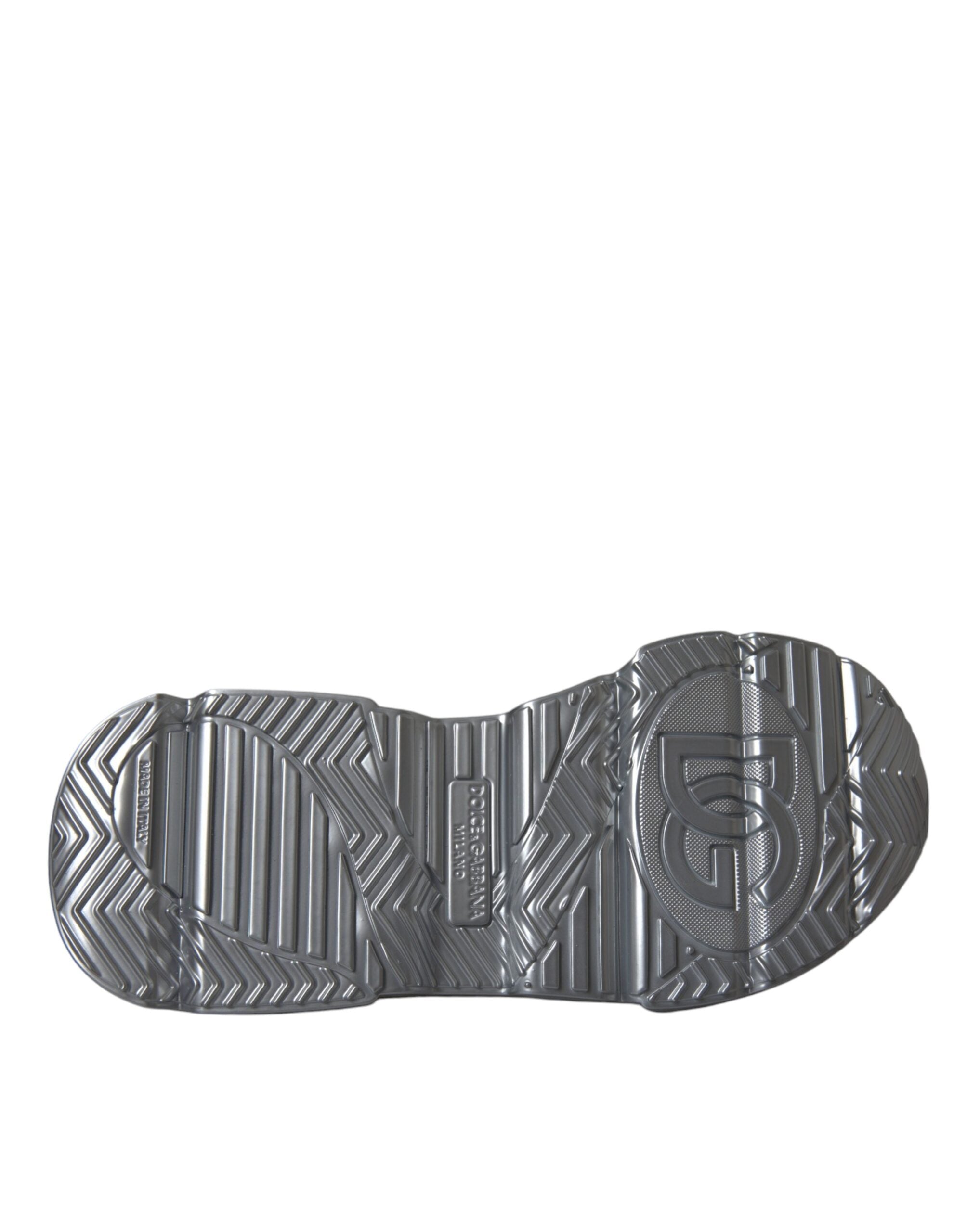 Silver Iridescent DAYMASTER Leather Sneakers Shoes - ventzia