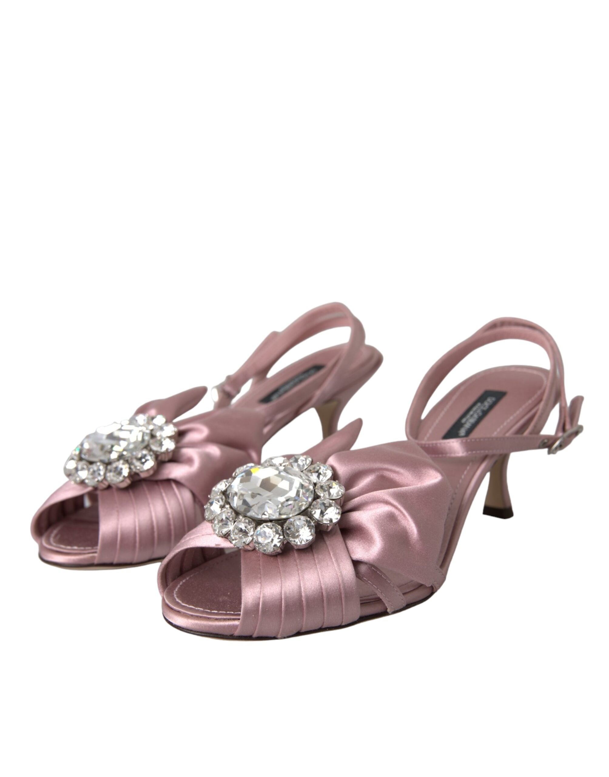 Pink Keira Crystal Heels Sandals Shoes - ventzia