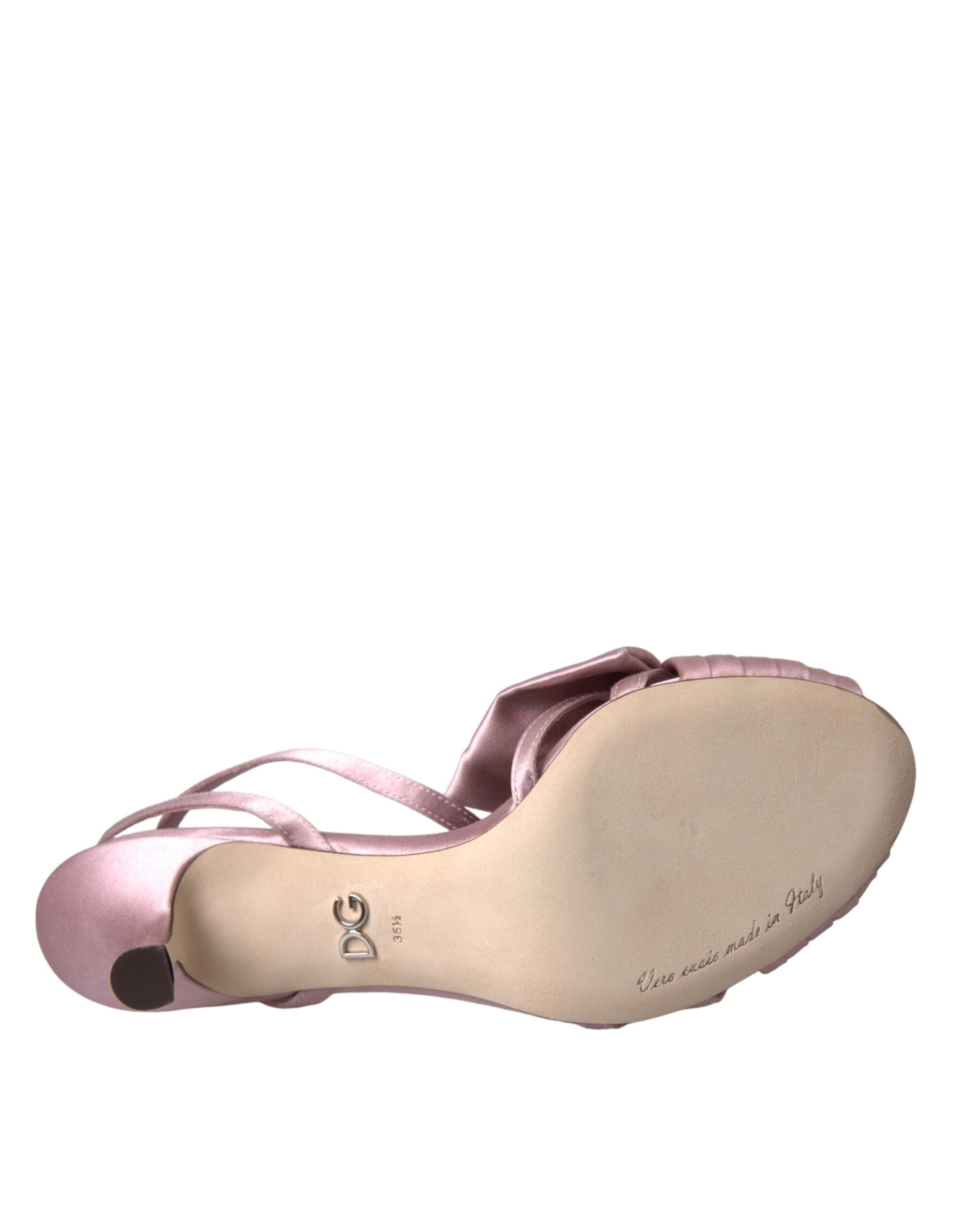 Pink Keira Crystal Heels Sandals Shoes - ventzia