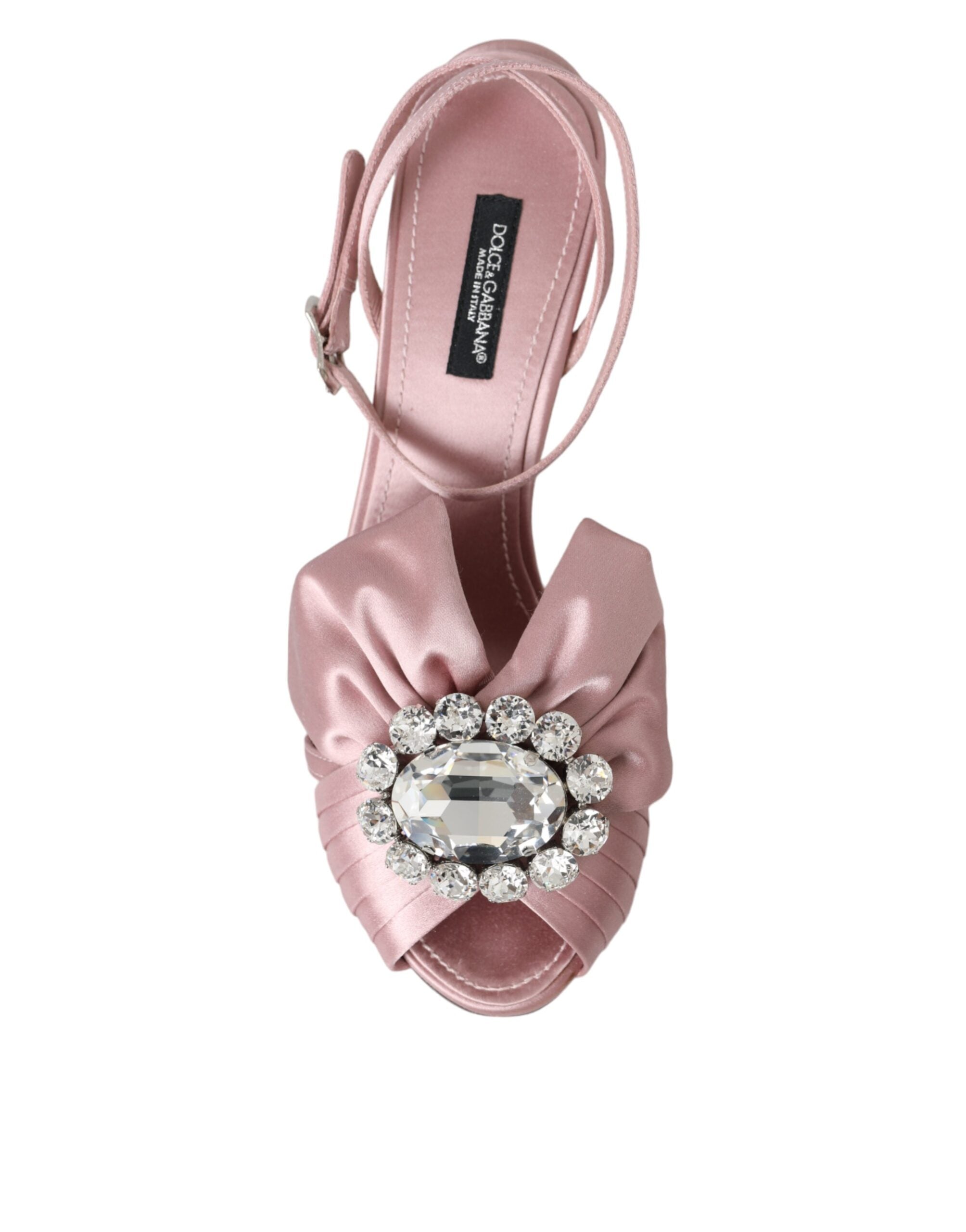 Pink Keira Crystal Heels Sandals Shoes - ventzia
