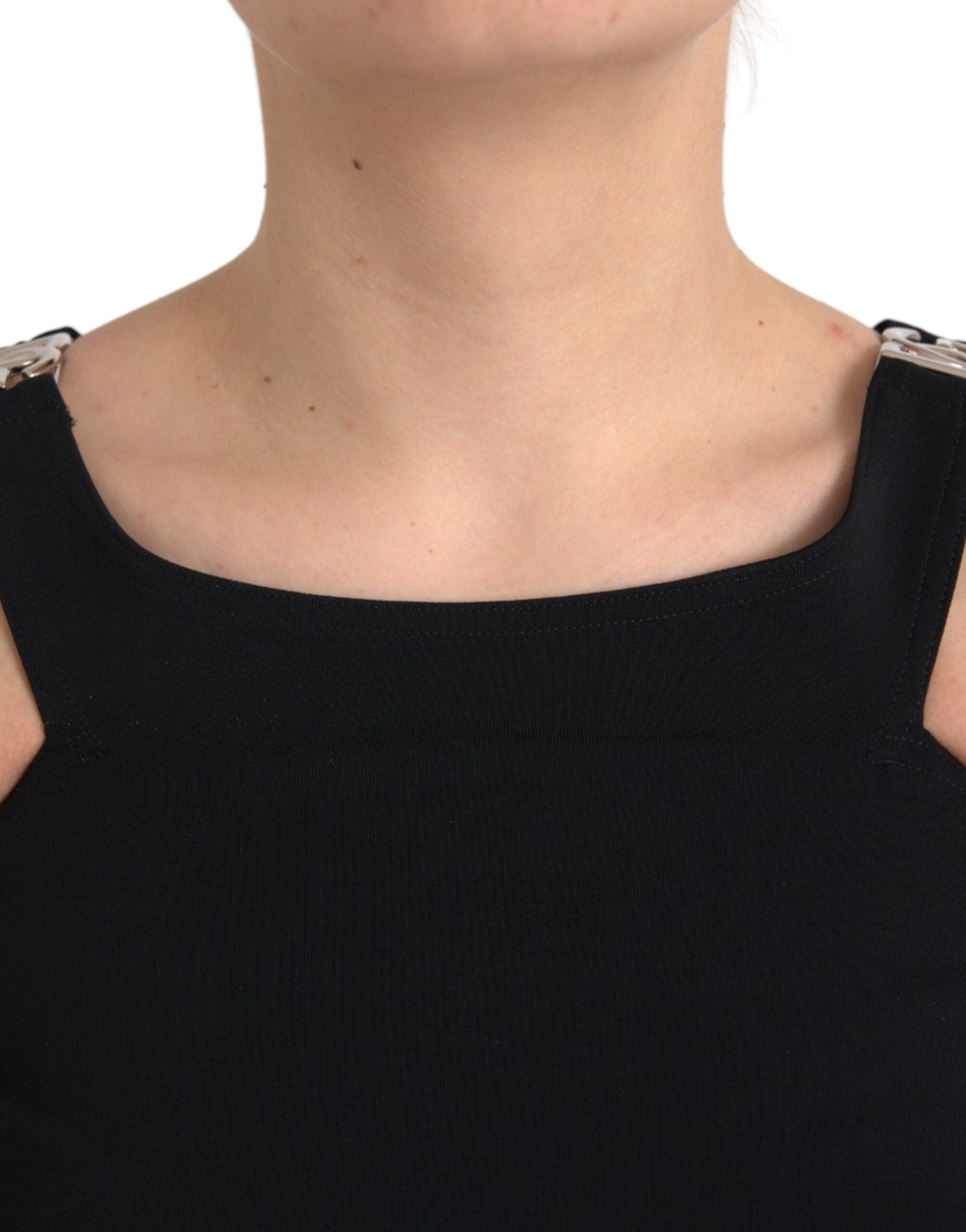 Black Sleeveless Round Neck Cropped Tank Top - ventzia