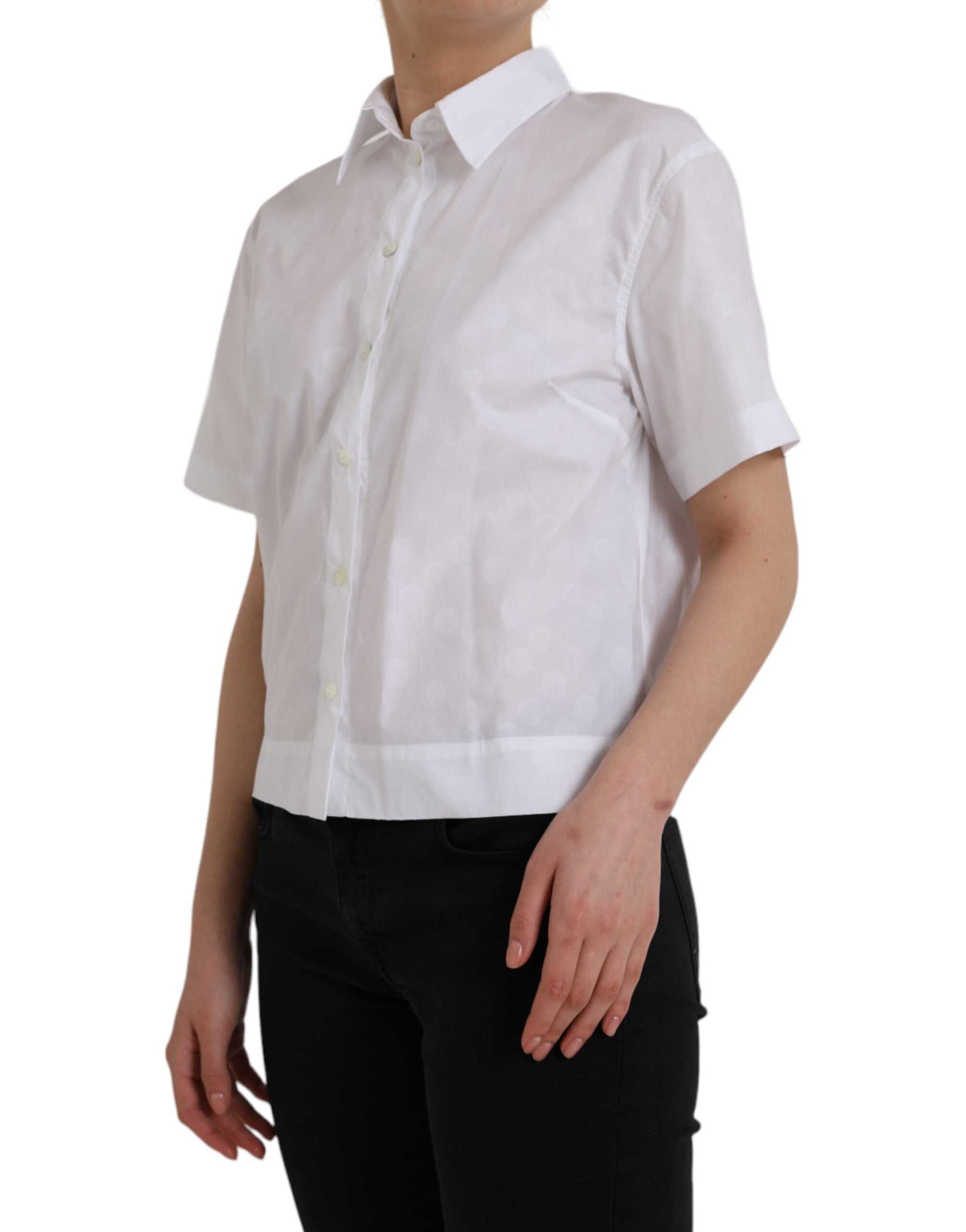 White Collared Short Sleeve Polo Shirt Top - ventzia