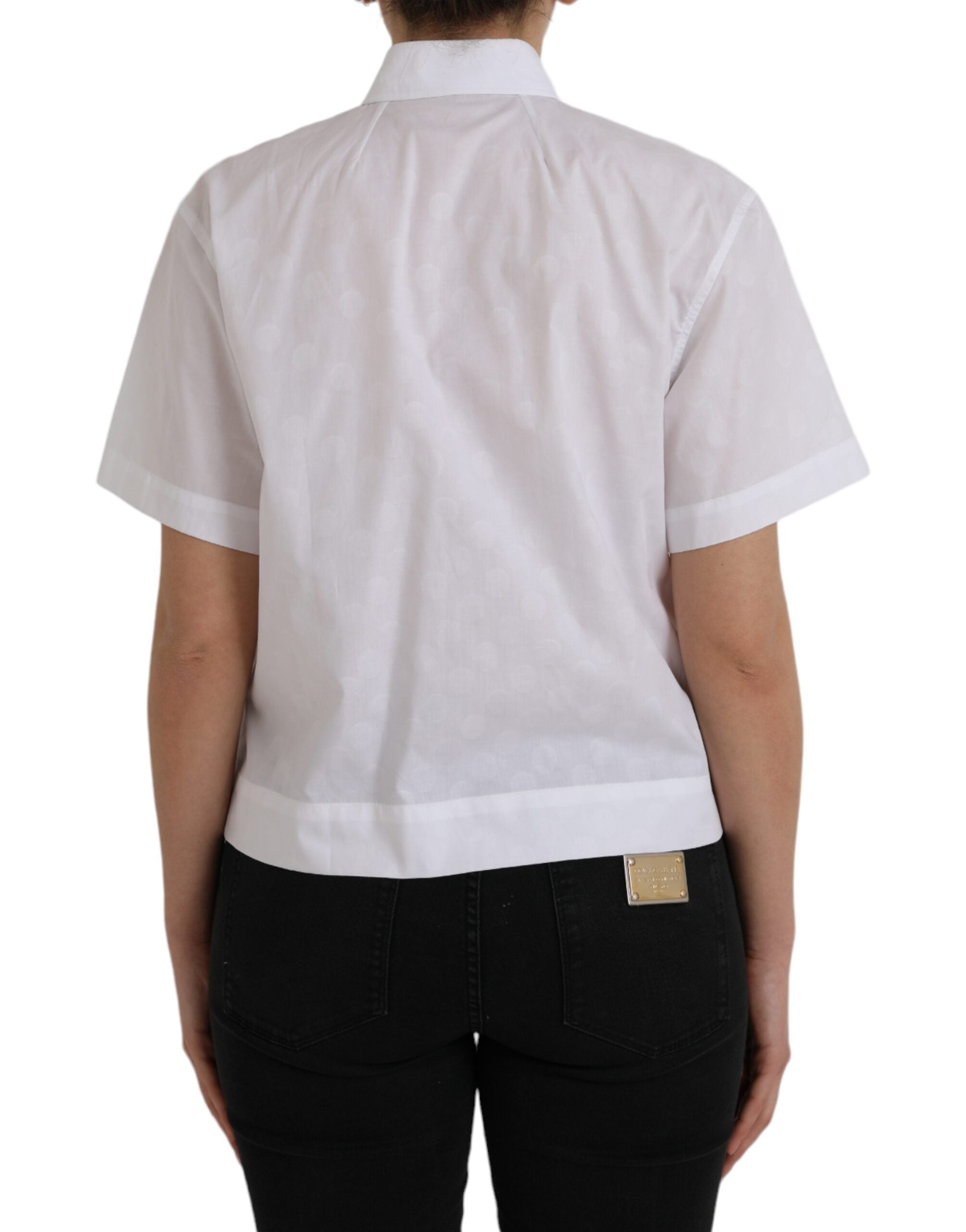 White Collared Short Sleeve Polo Shirt Top - ventzia