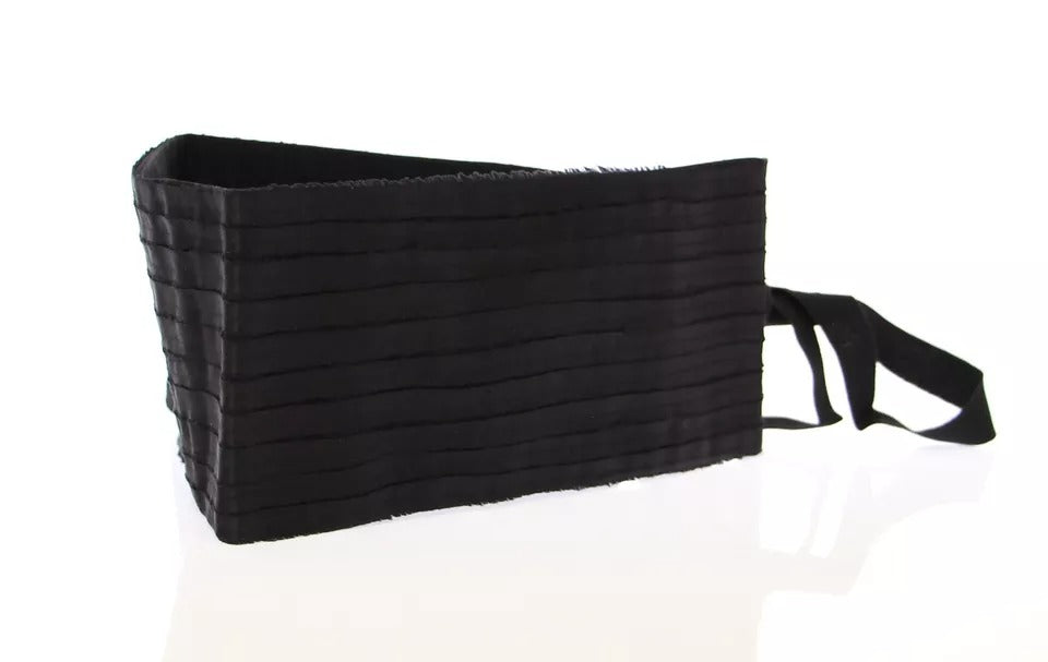 Black Silk Womens Waist Cummerbund - ventzia
