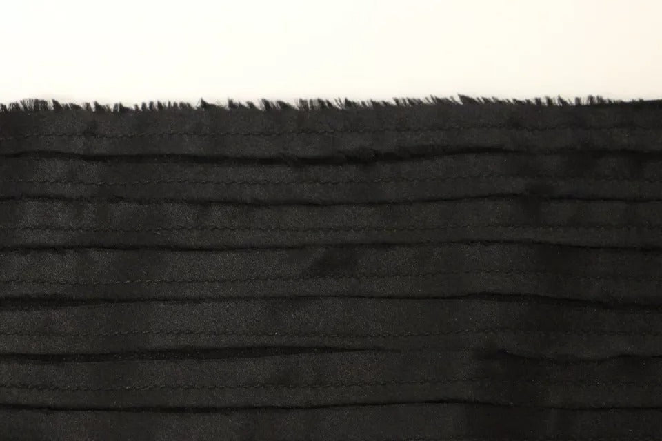 Black Silk Womens Waist Cummerbund - ventzia