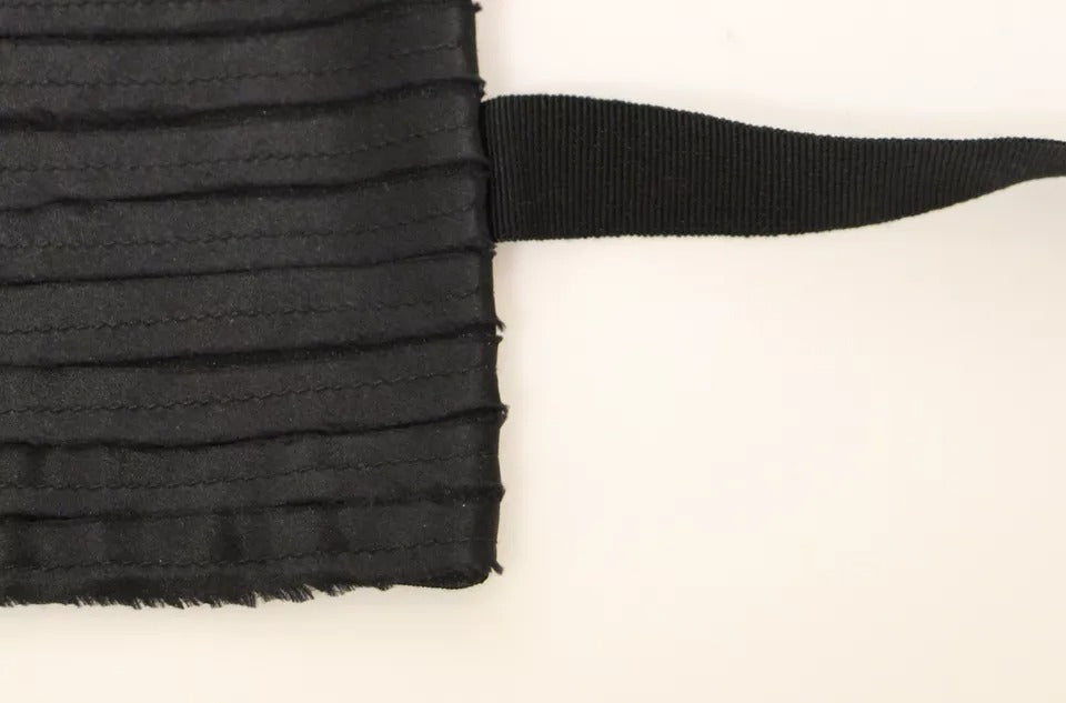 Black Silk Womens Waist Cummerbund - ventzia