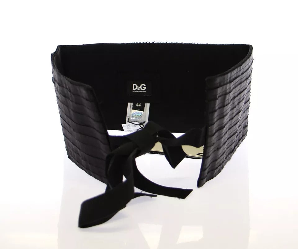 Black Silk Womens Waist Cummerbund - ventzia