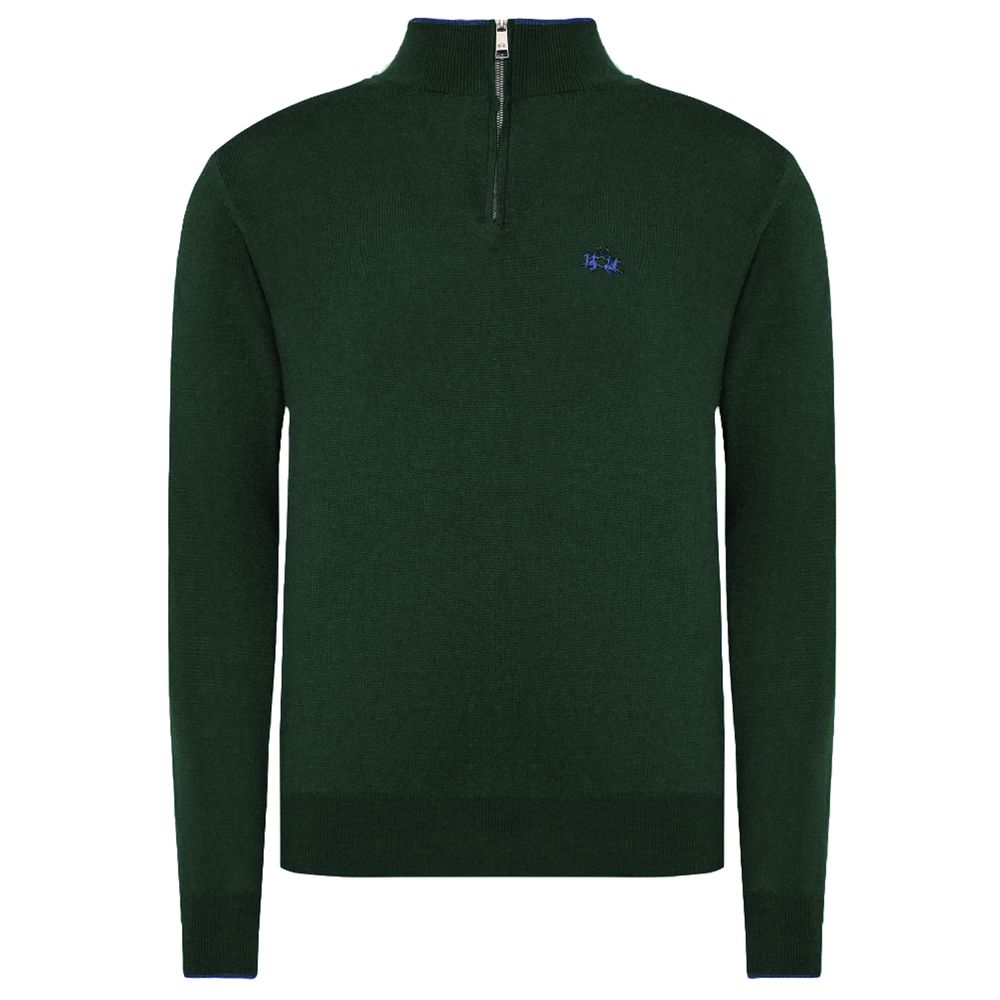 Green Wool Men Sweater - ventzia