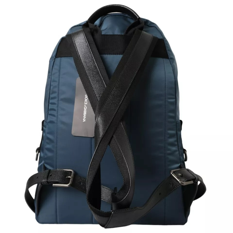 Blue Nylon #DGFamily Patch Men Backpack Bag - ventzia