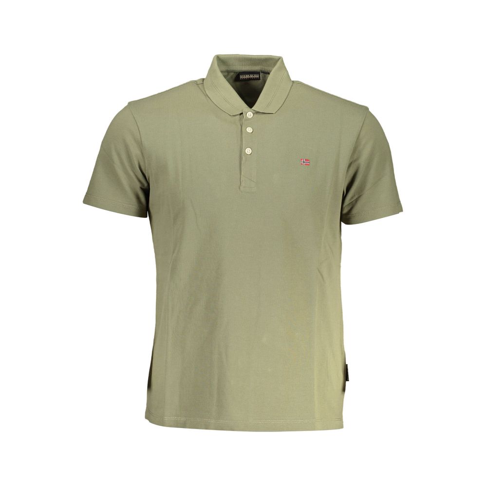 Green Cotton Mens Polo Shirt - ventzia