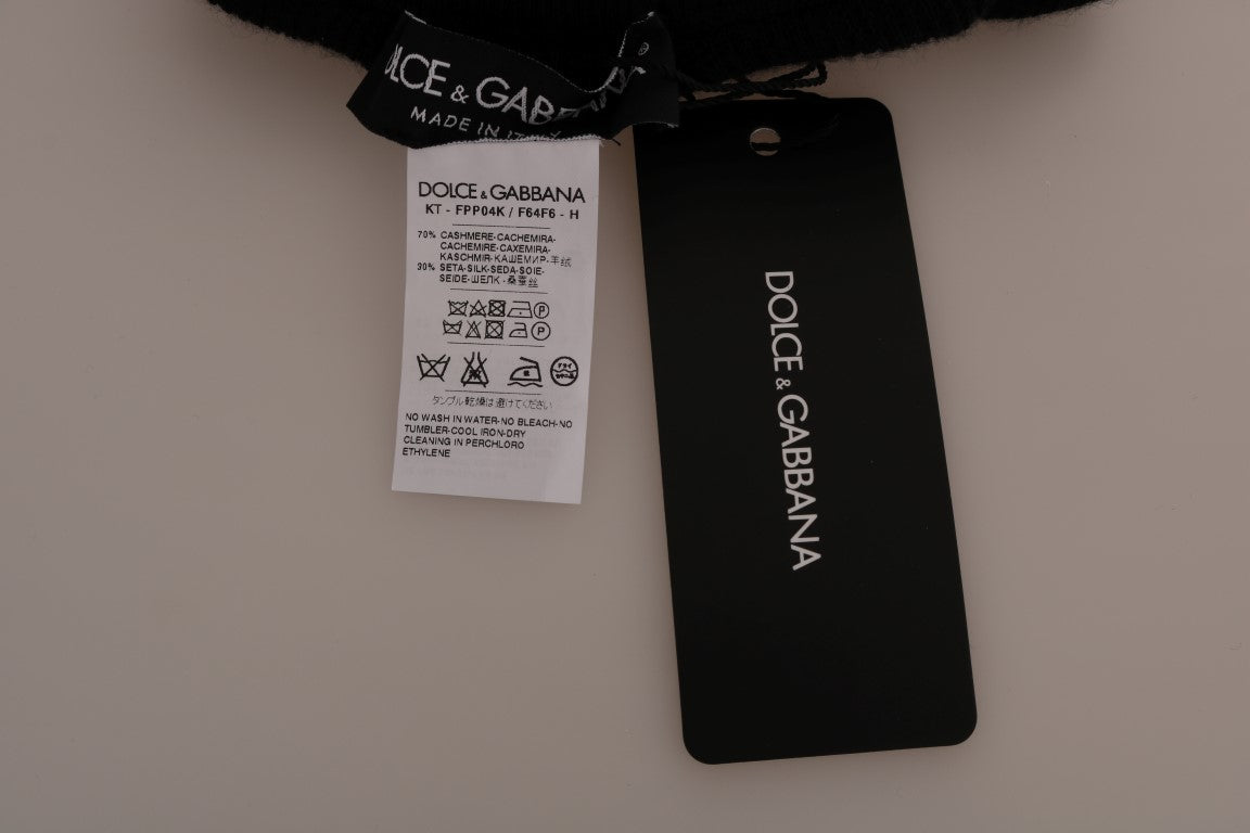 Elegant Black Cashmere Silk Stretch Pants - ventzia