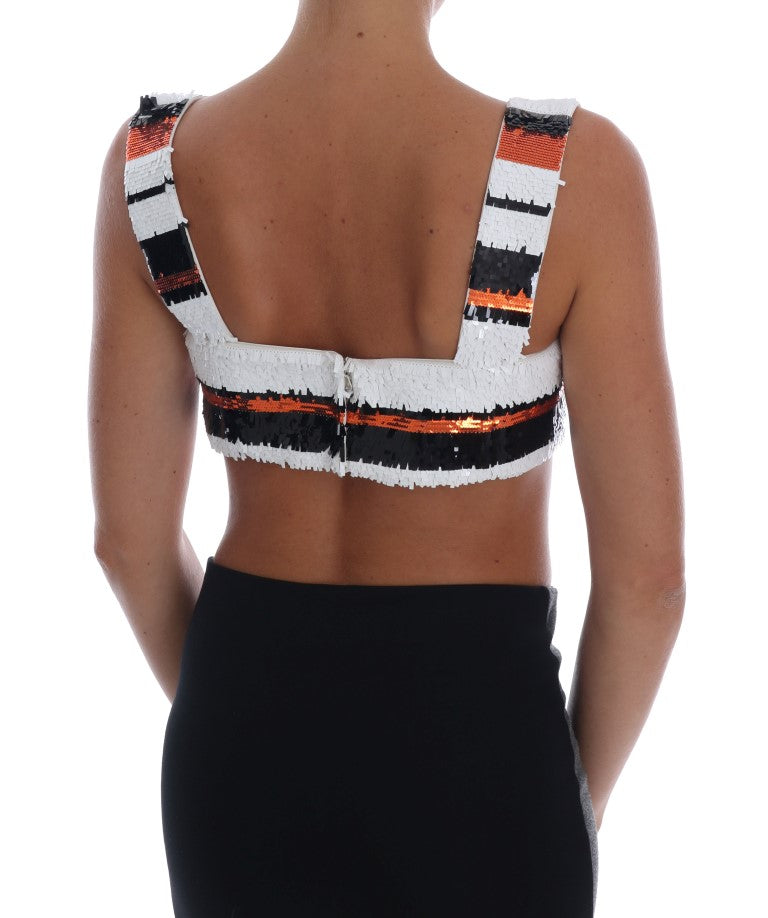 Sequined Bustier Top in Vibrant Tones - ventzia