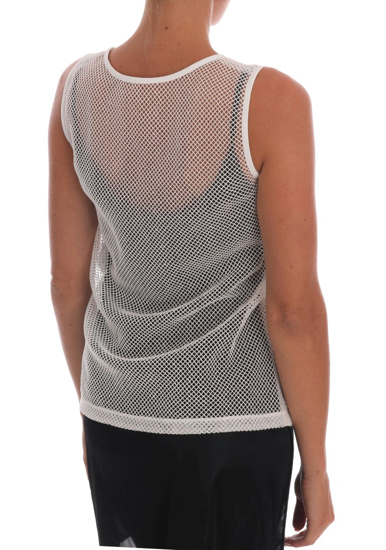Sleeveless Transparent Net Tank Top - ventzia