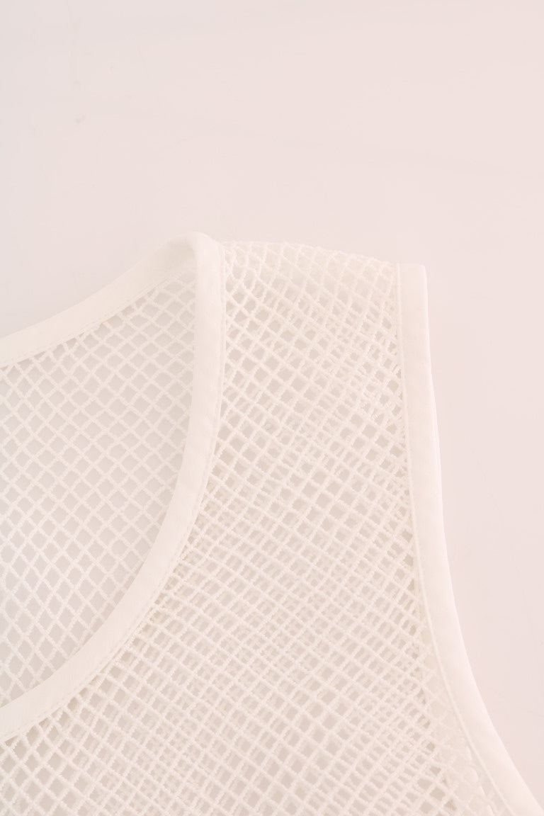 Sleeveless Transparent Net Tank Top - ventzia
