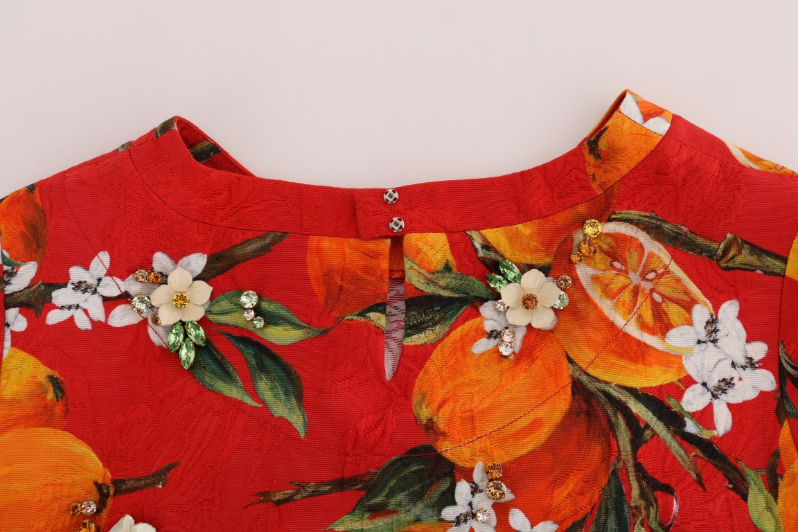 Embellished Crepe Blouse with Blossom Print - ventzia