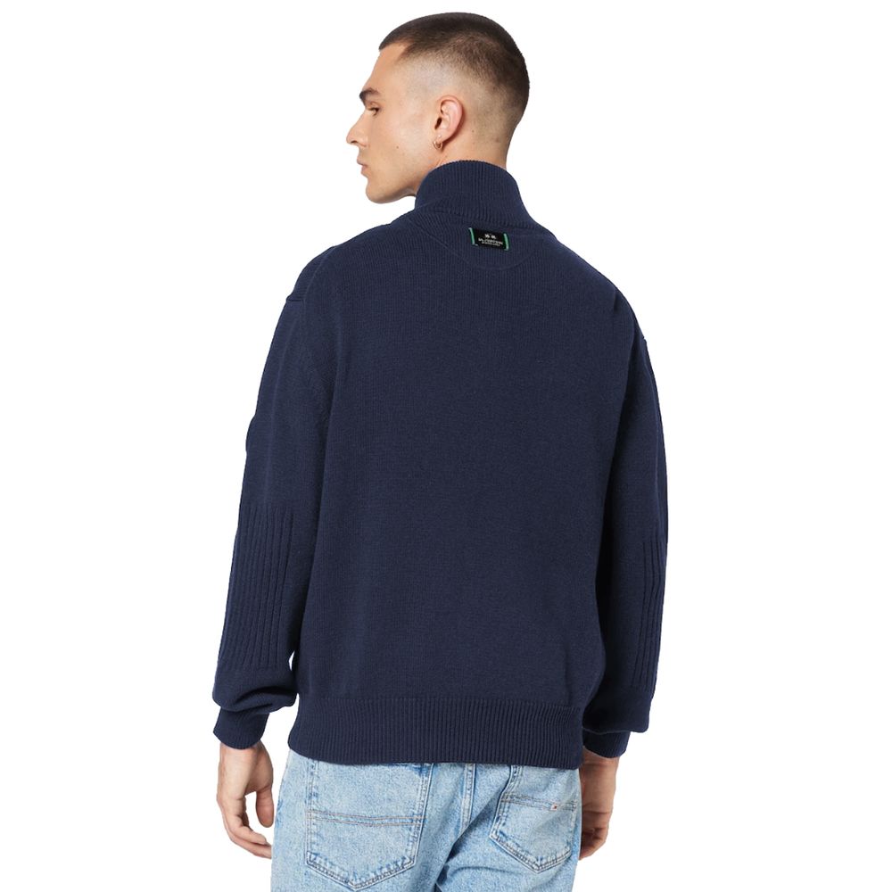 Blue Cotton Sweater - ventzia
