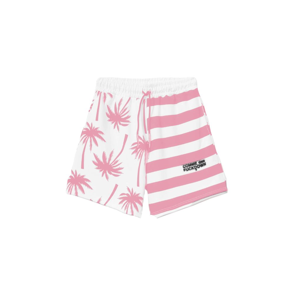Chic Pink Striped Drawstring Shorts - ventzia