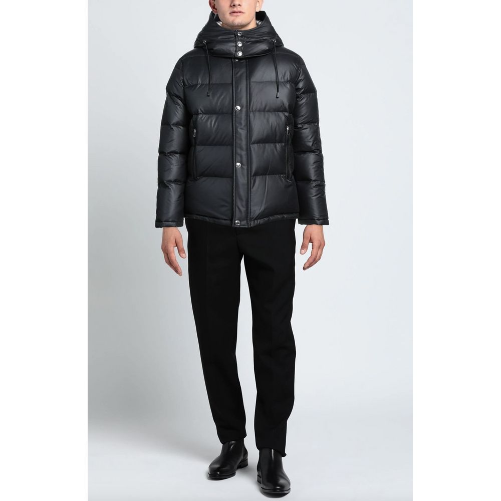 Black Polyester Men Jacket - ventzia