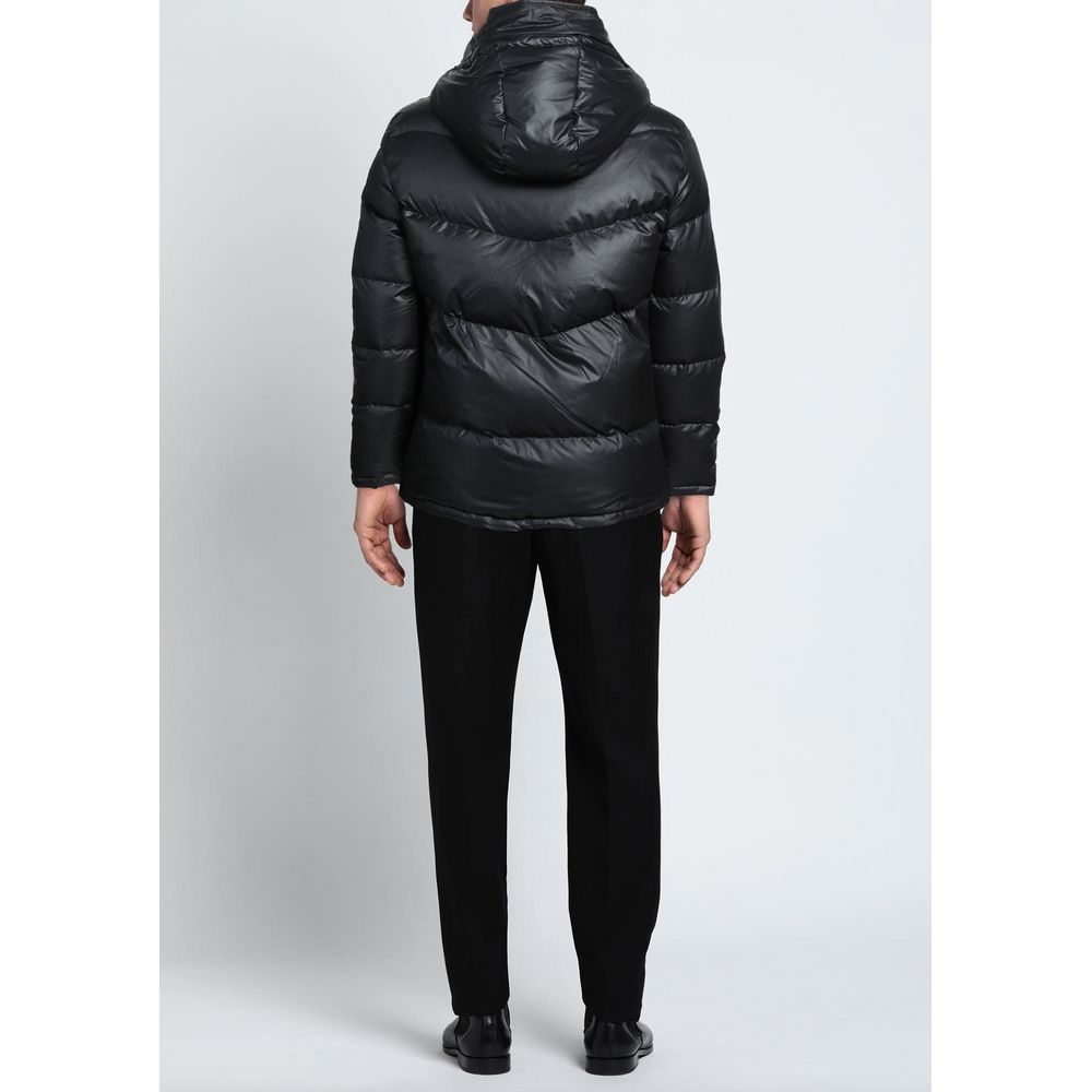 Black Polyester Men Jacket - ventzia