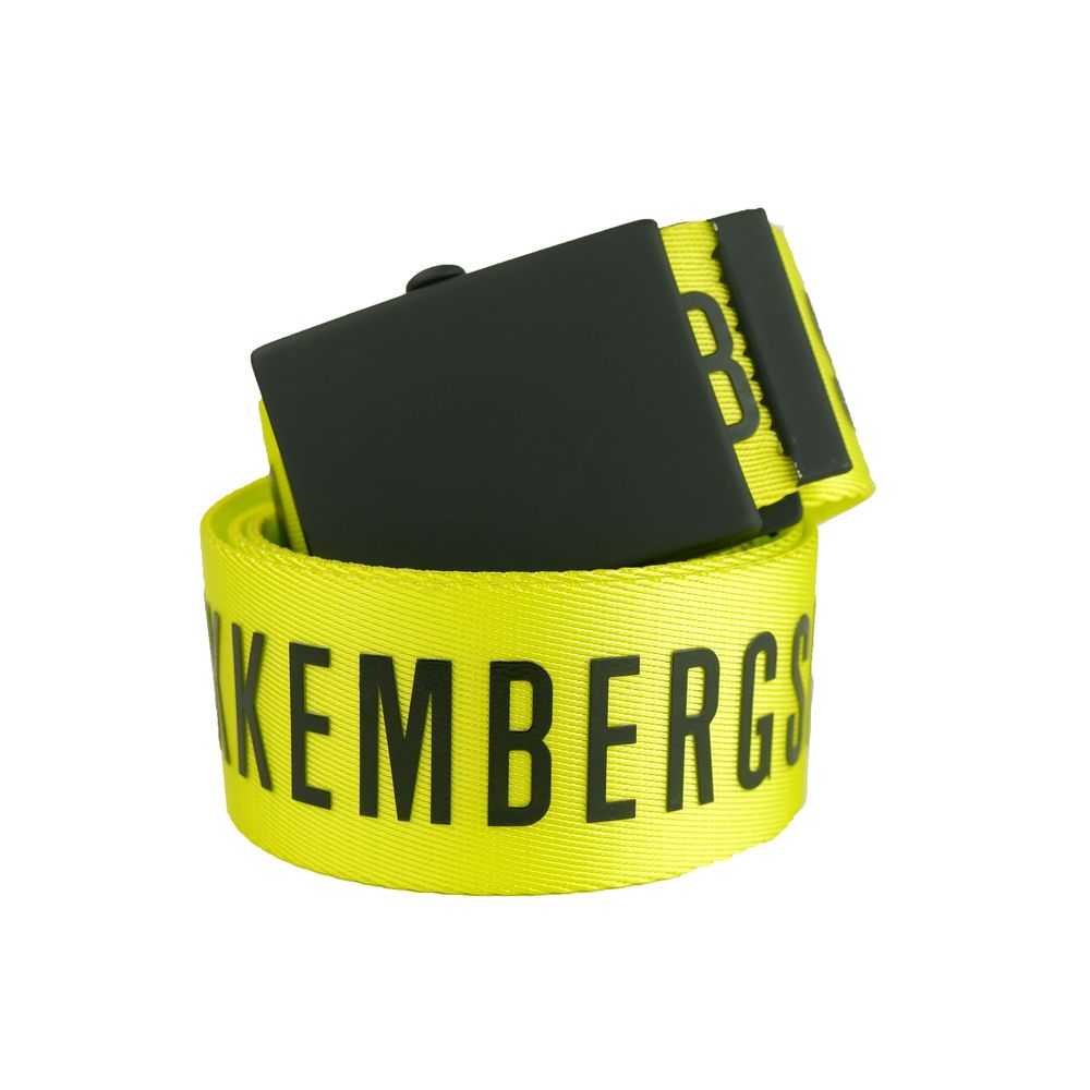 Yellow Polyester Men Belt - ventzia