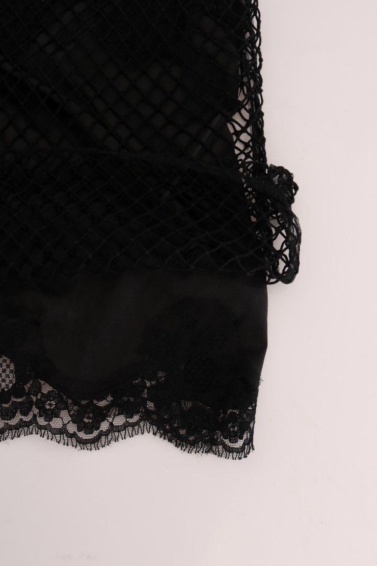 Elegant Black Lace Sleeveless Cami Blouse - ventzia
