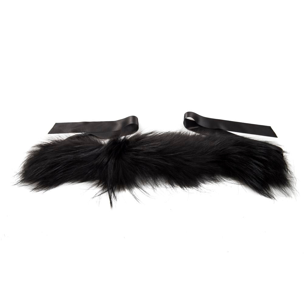 Black Raccoon Fur Women Neckwarmer