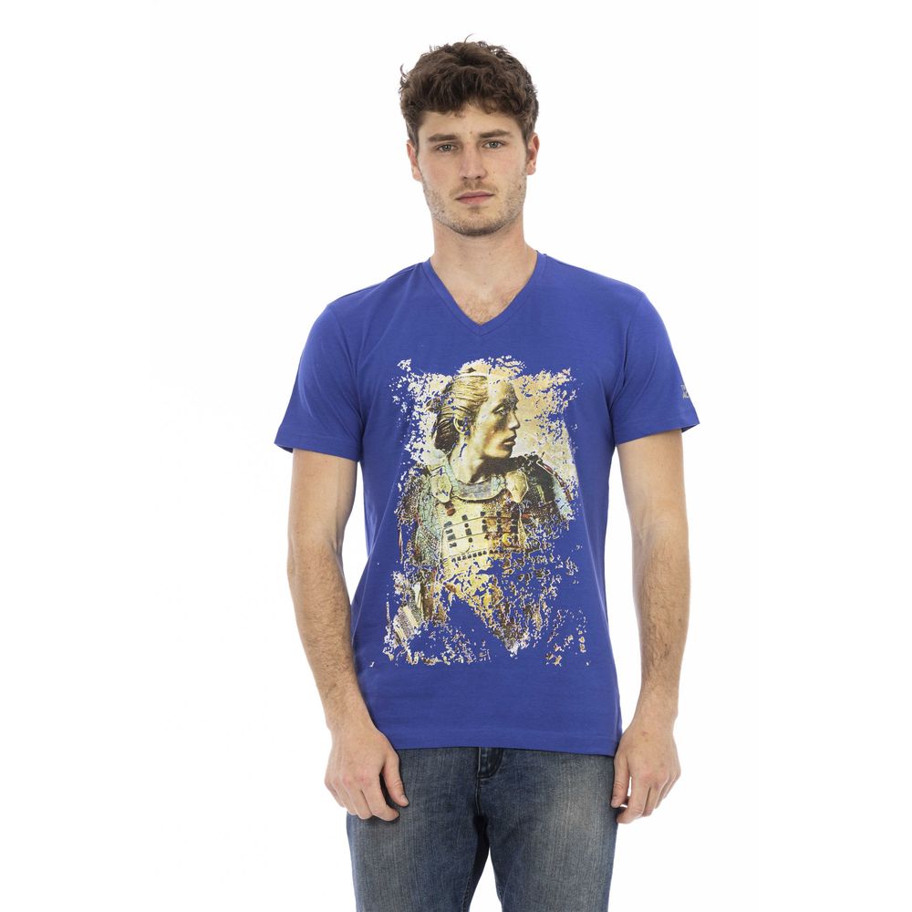 Blue Cotton Men T-Shirt - ventzia