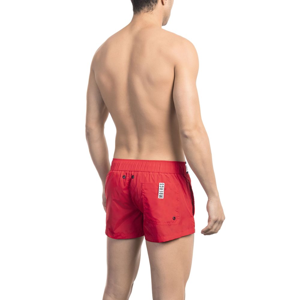 Red Polyamide Men Swim Short - ventzia