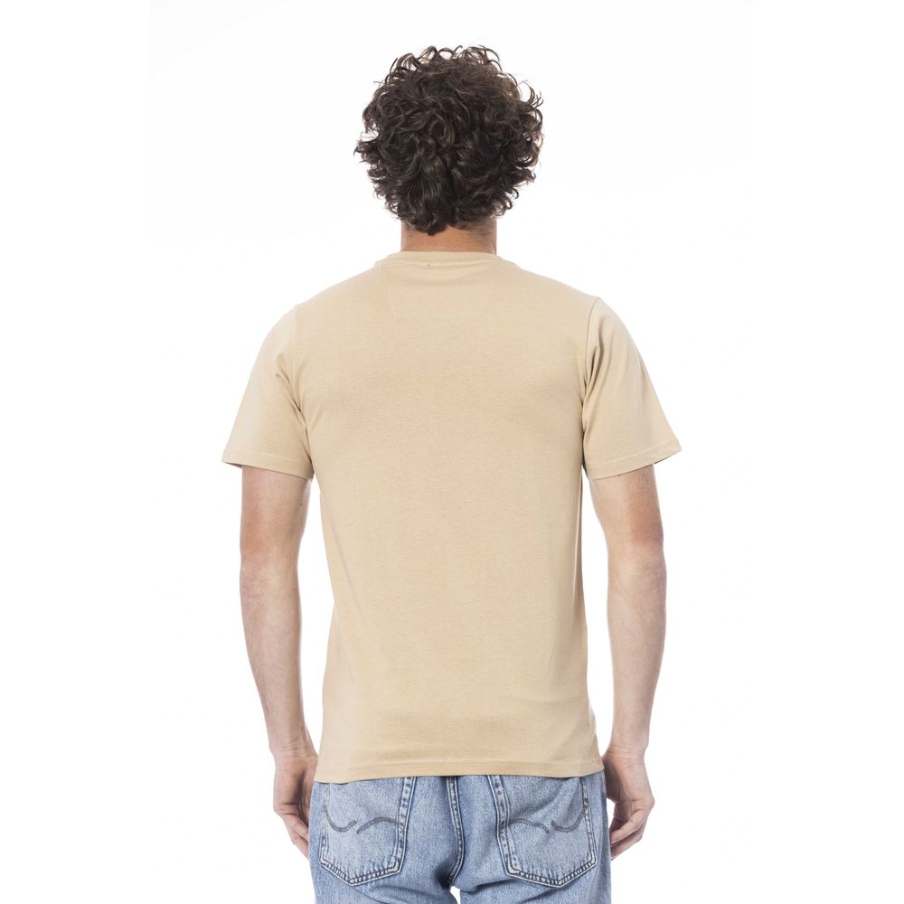 Beige Cotton Men T-Shirt - ventzia