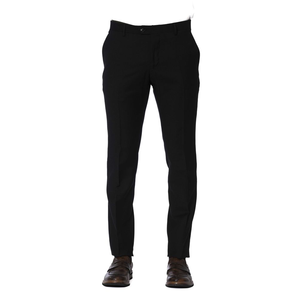 Black Wool Men's Trouser - ventzia