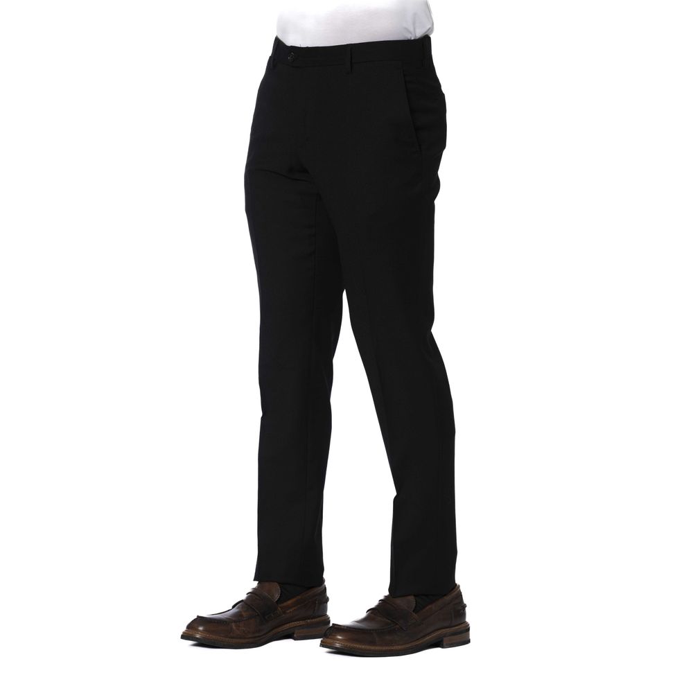 Black Wool Men's Trouser - ventzia