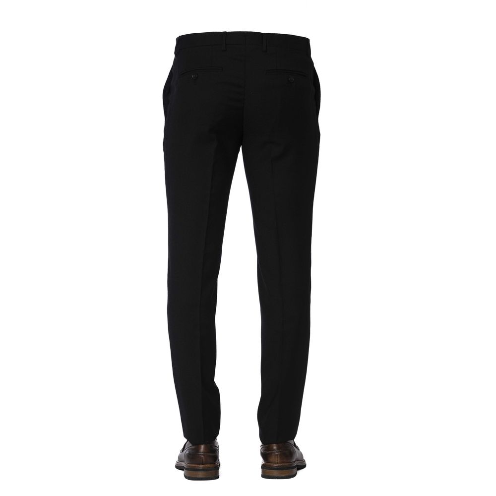 Black Wool Men's Trouser - ventzia
