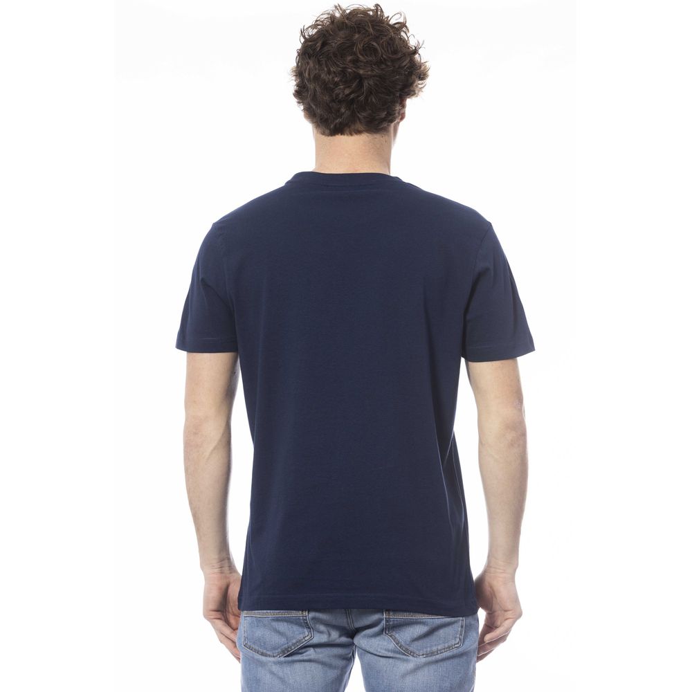 Blue Cotton Men T-Shirt - ventzia
