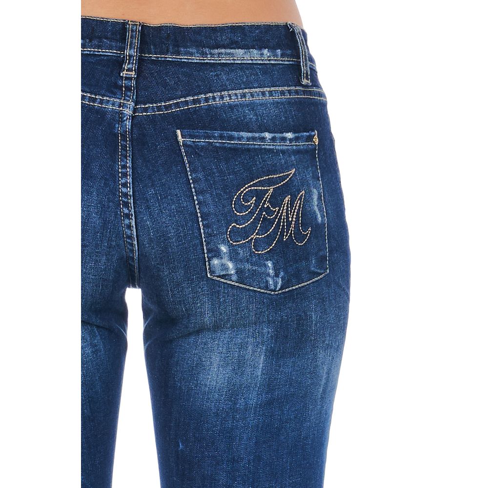 Blue Cotton Women's Skinny Jean - ventzia