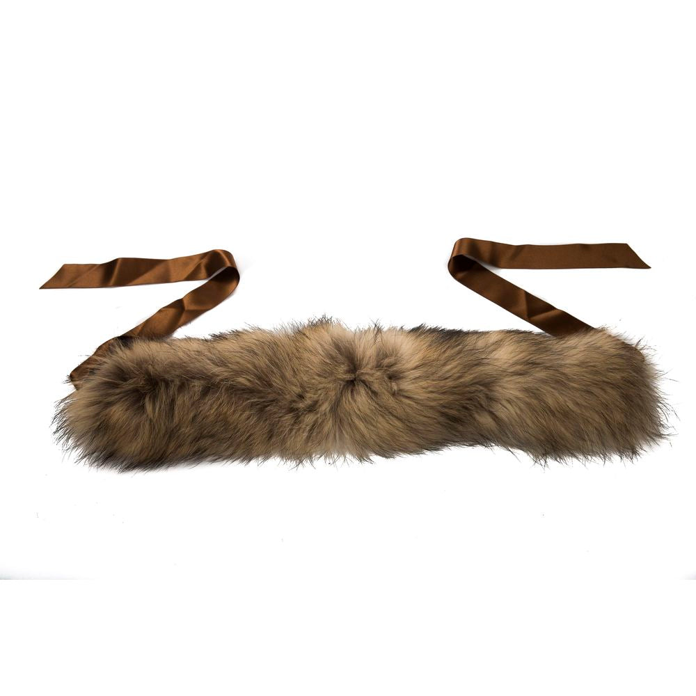 Brown Raccoon Fur Women Neck Warmer