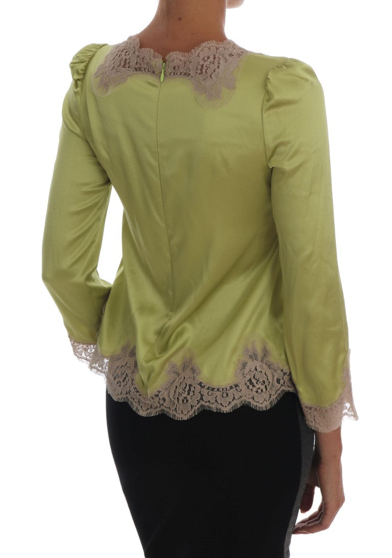 Elegant Floral Lace Silk Blouse - ventzia