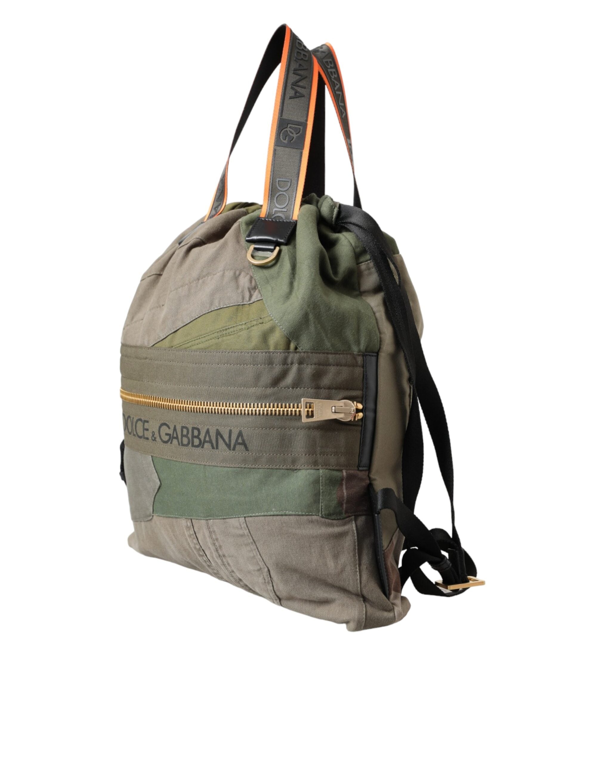 Military Green Patchwork Rucksack Backpack Bag - ventzia
