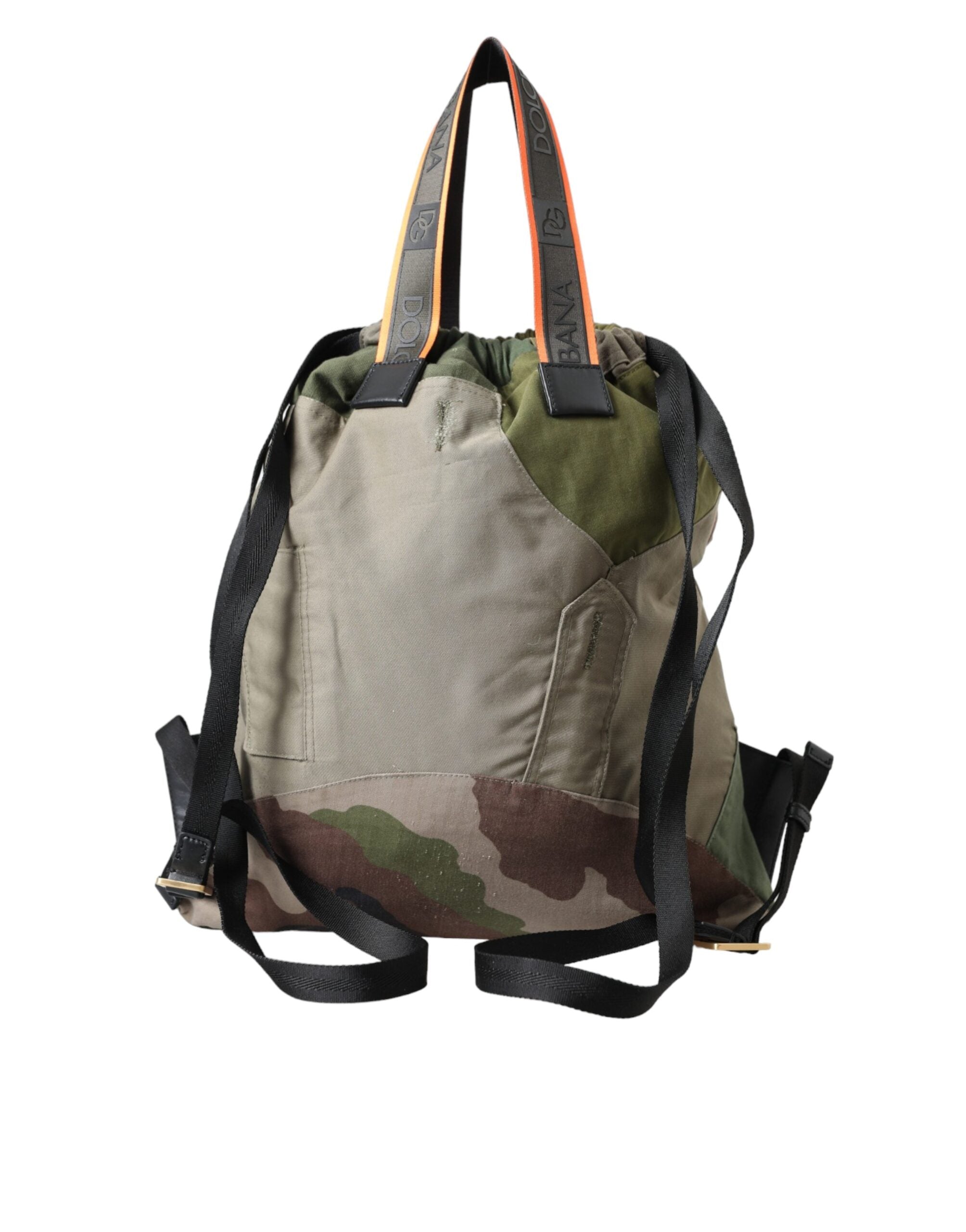 Military Green Patchwork Rucksack Backpack Bag - ventzia