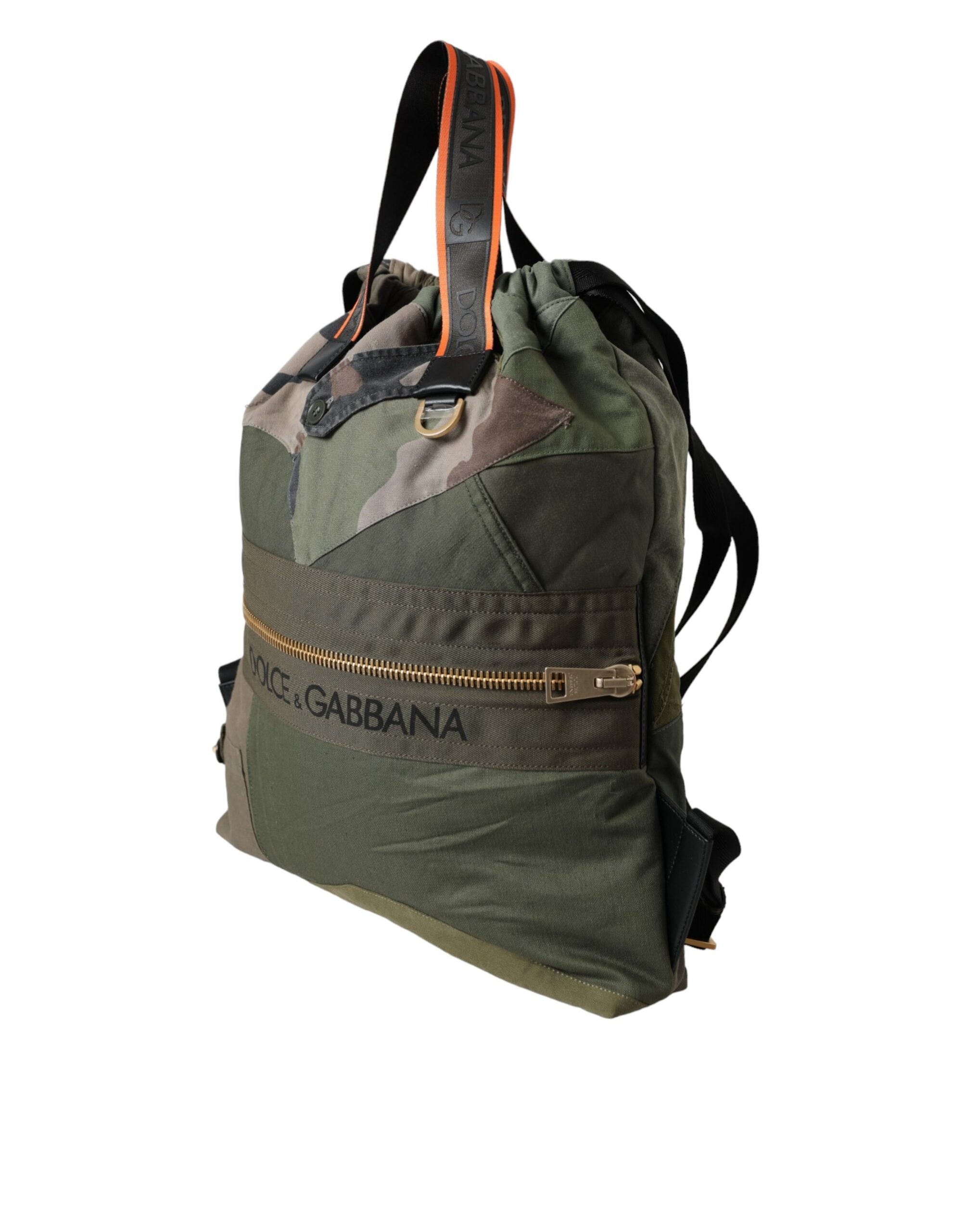 Military Green Patchwork Rucksack Backpack Bag - ventzia