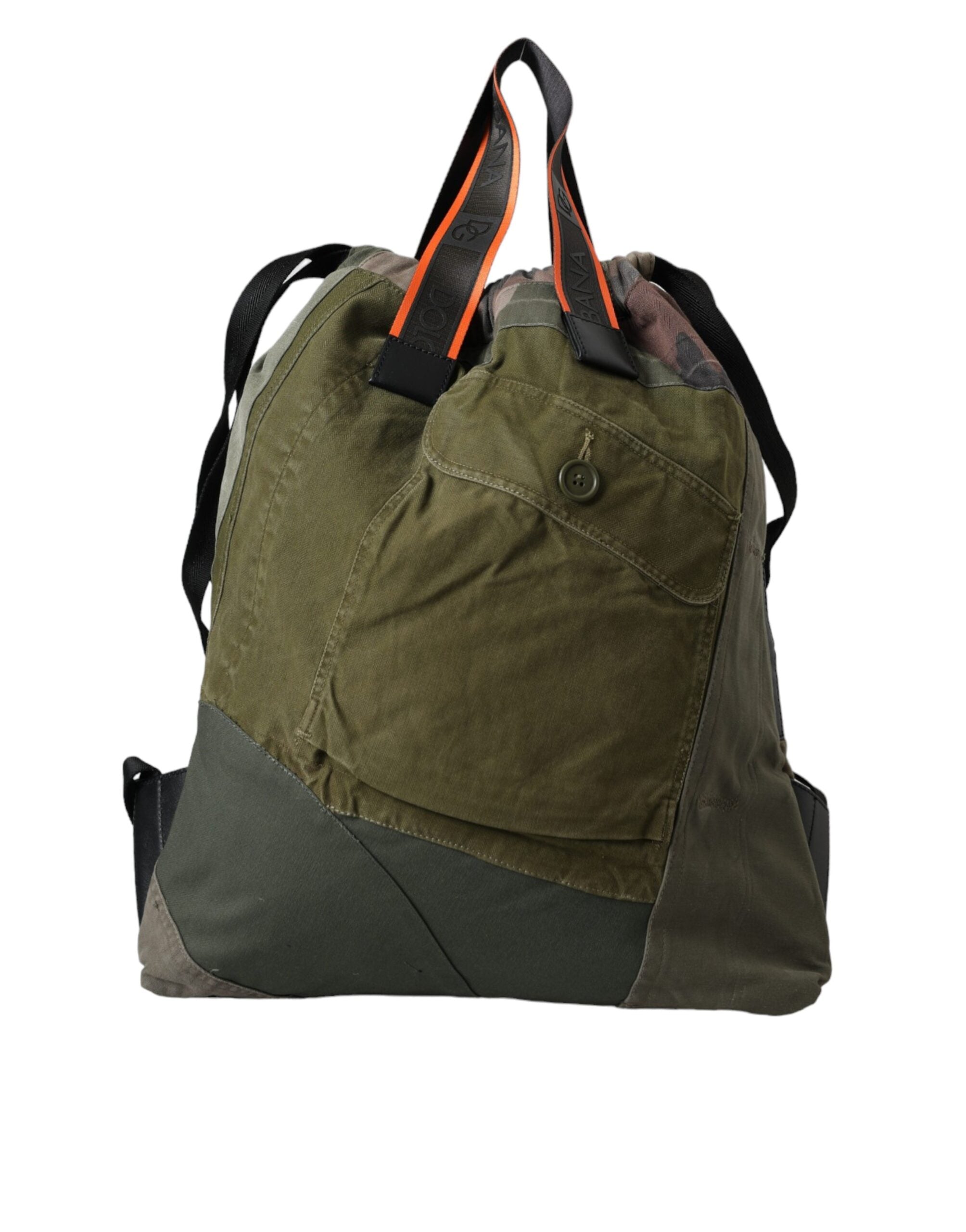 Military Green Patchwork Rucksack Backpack Bag - ventzia