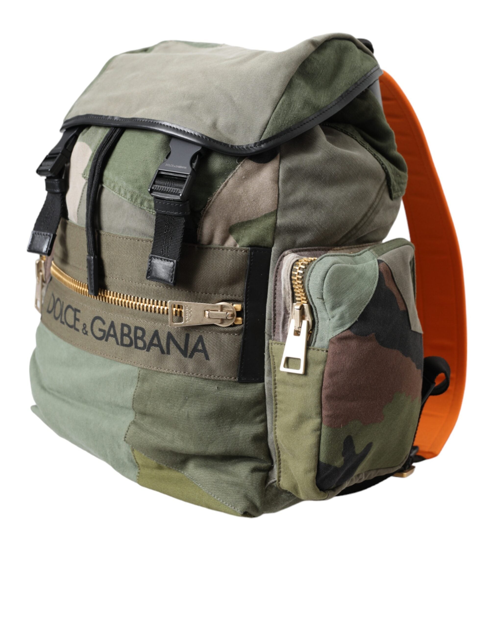 Military Green Patchwork Rucksack Backpack Bag - ventzia