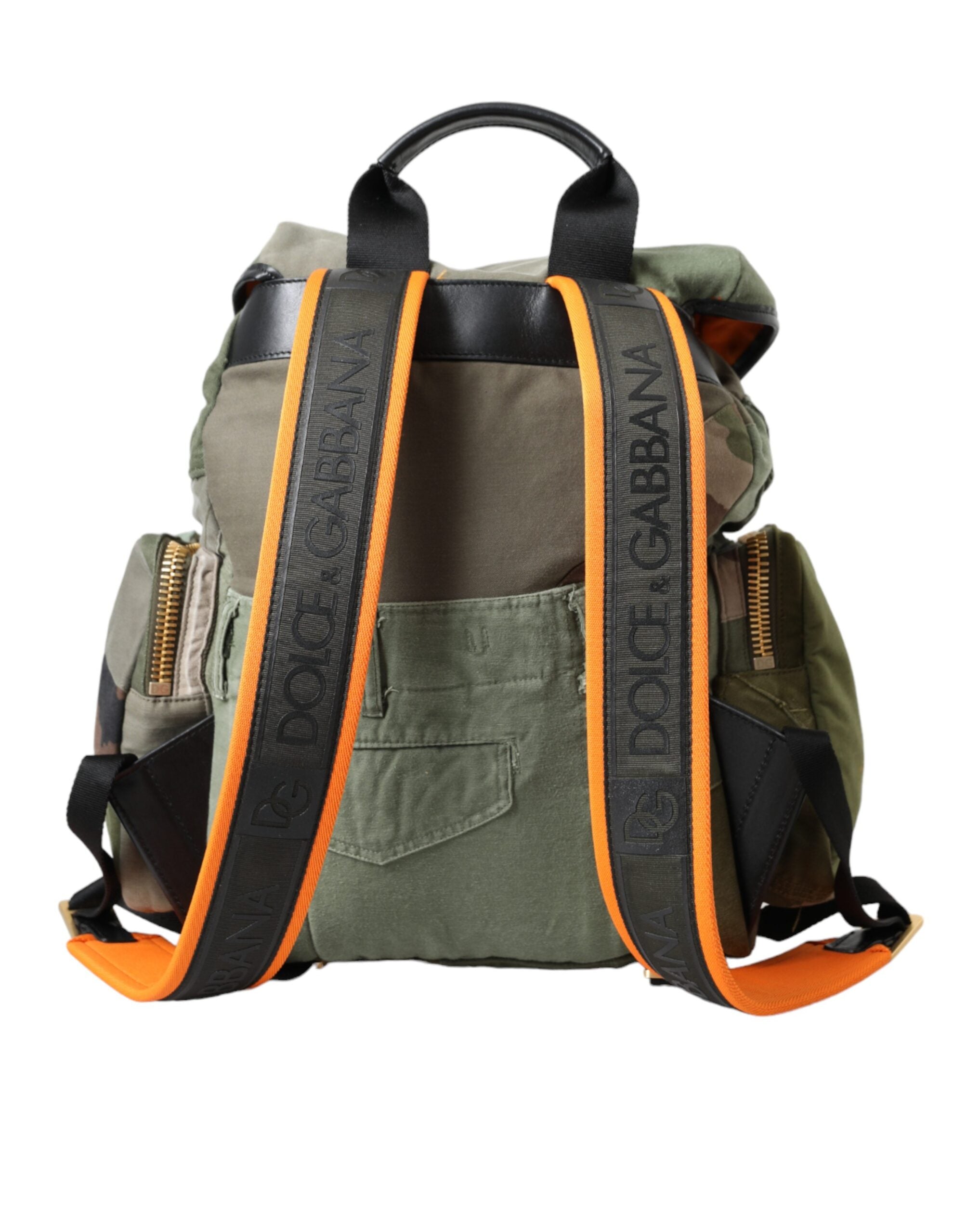 Military Green Patchwork Rucksack Backpack Bag - ventzia