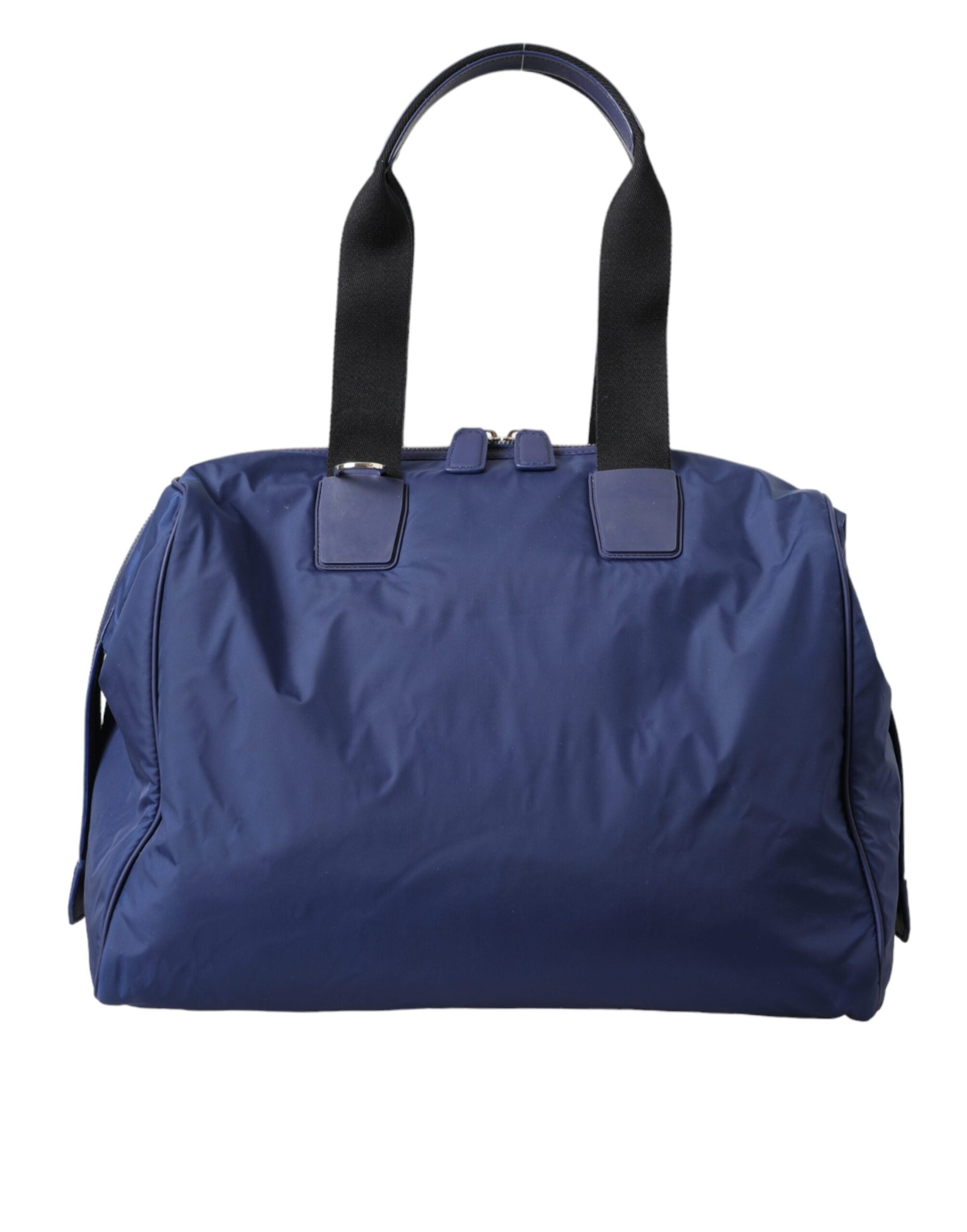 Blue Nylon Calfskin Hand Shoulder Duffel Bag - ventzia