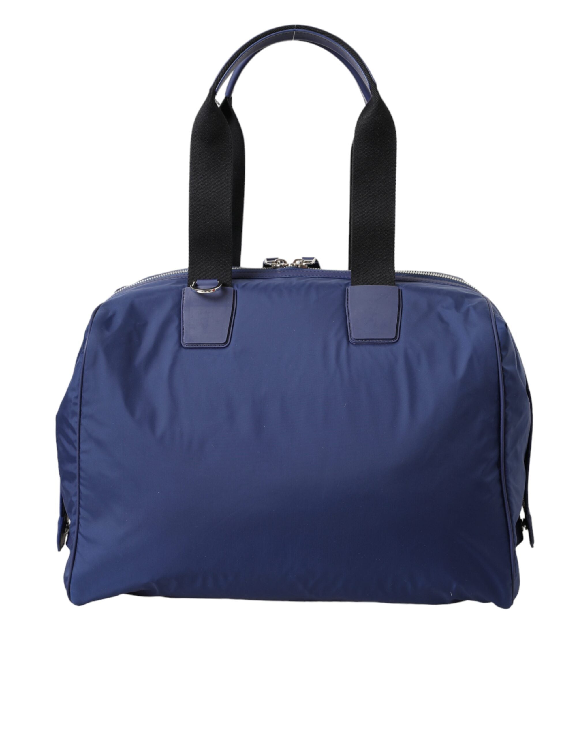 Blue Nylon Calfskin Hand Shoulder Duffel Bag - ventzia