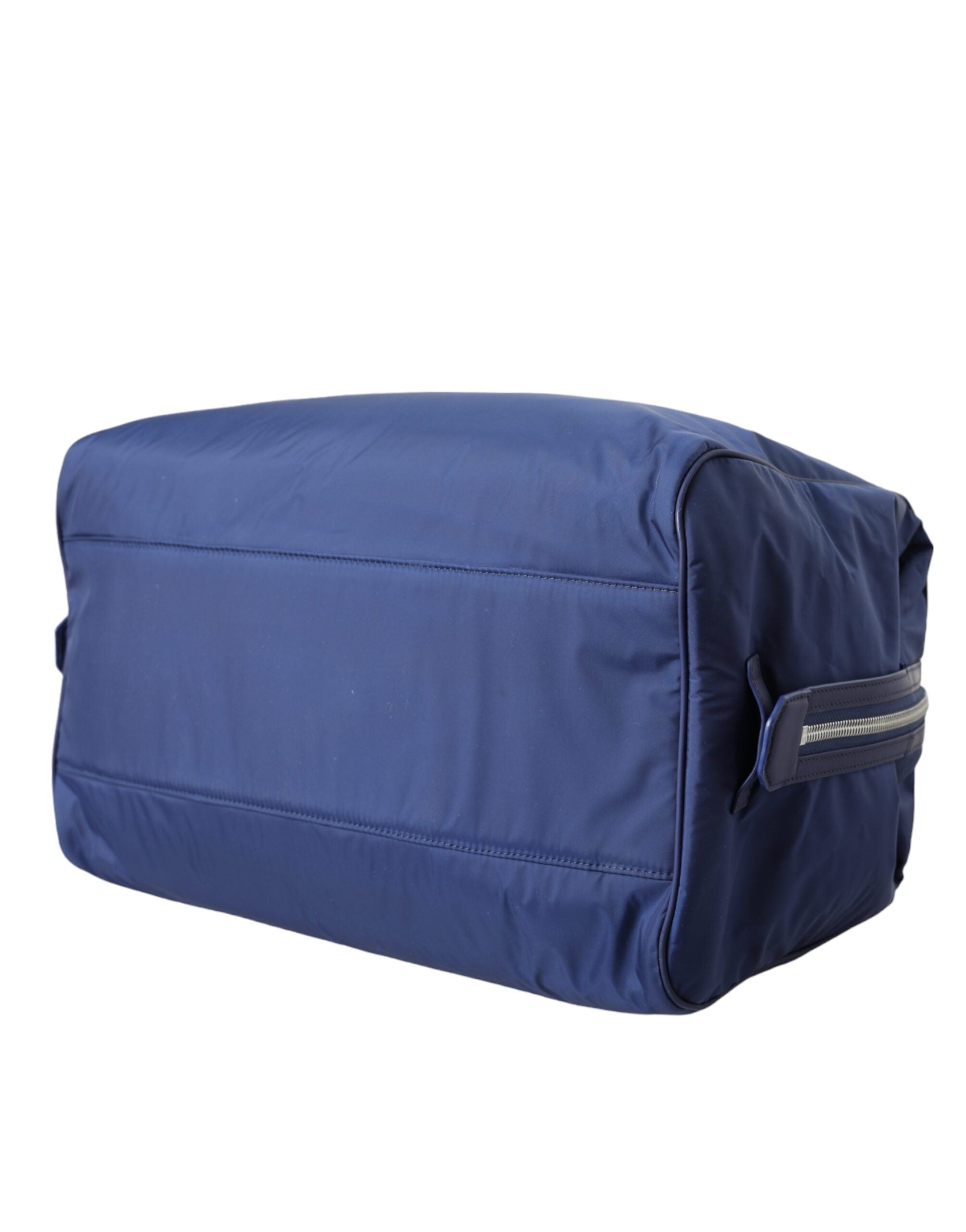 Blue Nylon Calfskin Hand Shoulder Duffel Bag - ventzia