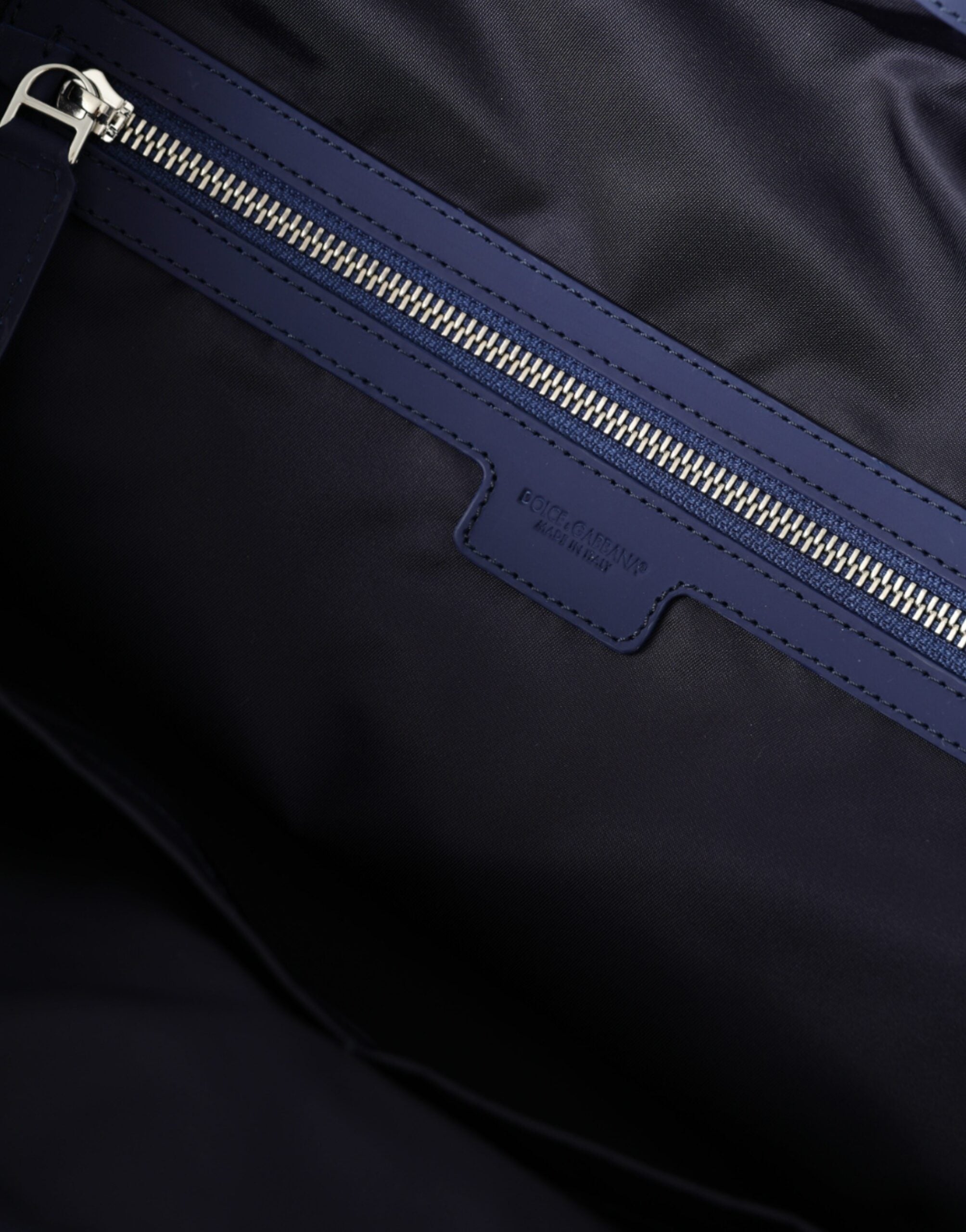 Blue Nylon Calfskin Hand Shoulder Duffel Bag - ventzia